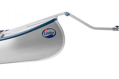 Dieses Bild zeigt eine Fahrrad Anhängerkupplung mit Kanu