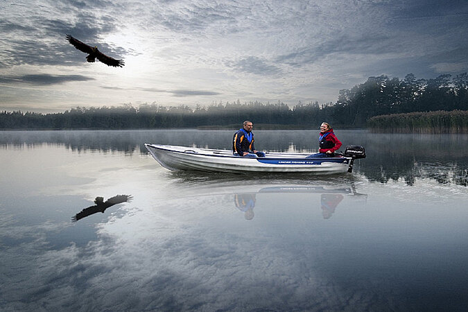 Dieses Bild zeigt unser Aluboot Linder Fishing 440