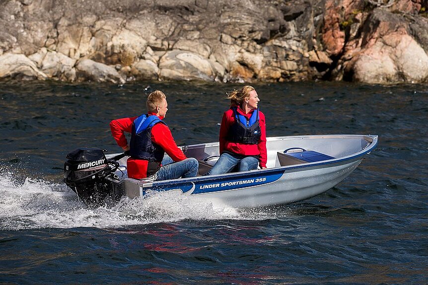 Dieses Bild zeigt unser Aluboot Linder Sportsman 355