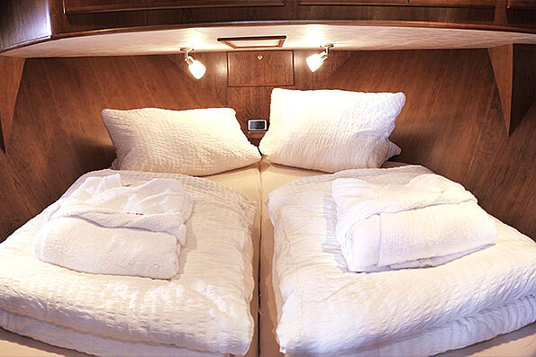 Dieses Bild zeigt unsere Yacht ZORA - Vacance 1350 - Schlafkabine