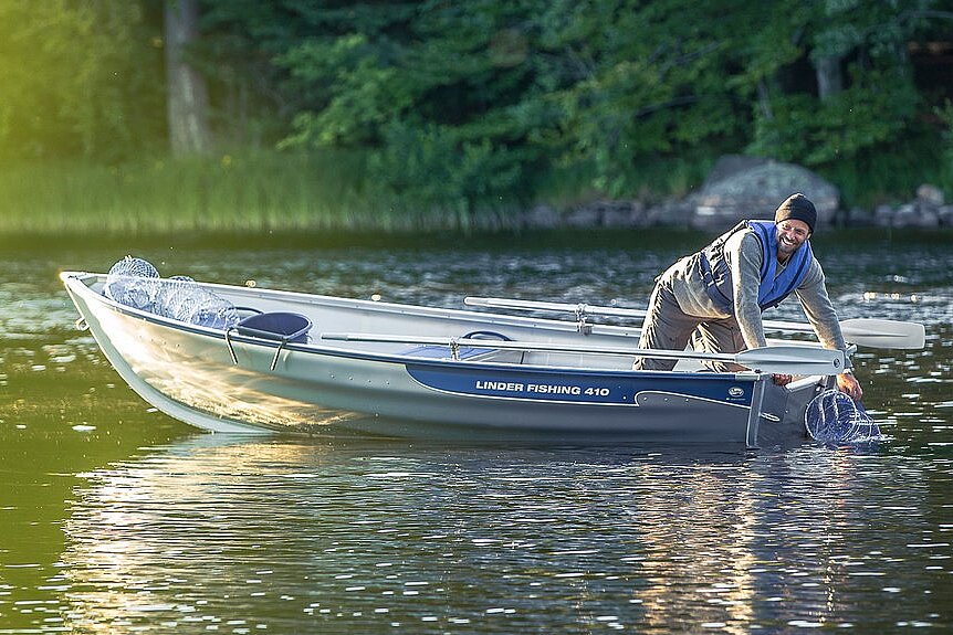 Dieses Bild zeigt unser Aluboot Linder Fishing 410