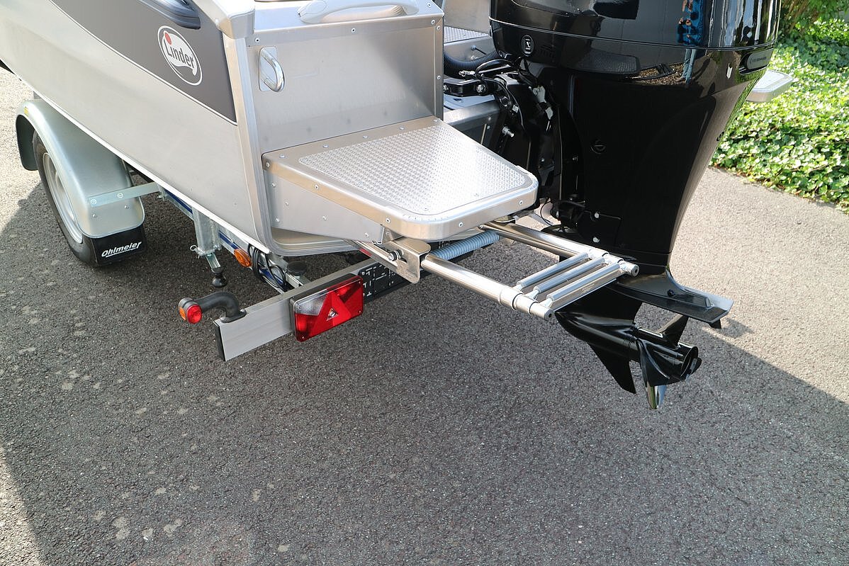 Dieses Bild zeigt eine Trittfläche und die Einstiegsleiter.