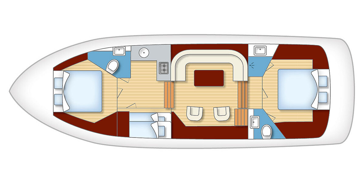Dieses Bild zeigt unsere Yacht ZORA - Vacance 1350 - Grundriss